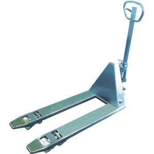 Bishamon ハンドパレットトラック オールステンレス製 均等荷重1500kg フォーク長さ810×幅153×間隔214×高さ(最高)200mm ( BMS15SS-HL ) (株)スギヤス｜orangetool