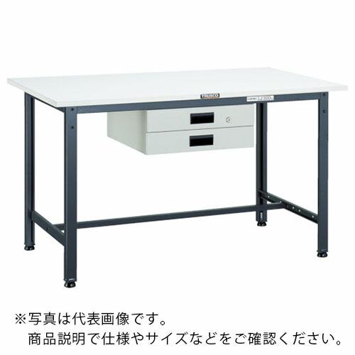 TRUSCO 軽荷重作業台(300kg)AE型 1800X900XH740 薄型2段引出付 ダークグ...