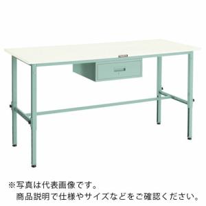 TRUSCO 軽荷重作業台高さ調節式(150kg)AEM型 1800X750XH650~950 1段引出付 ホワイト色 ( AEM-1800F1 W ) トラスコ中山(株)｜orangetool