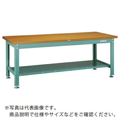 TRUSCO 中荷重作業台(2000kg)DW型 1500X750XH740 全面下棚付 グリーン色...