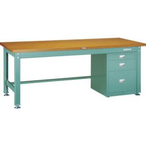 TRUSCO 中荷重作業台(2000kg)DW型 1800X750XH740 3段ワゴン付 グリーン色 ( DW-1800UDC111 ) トラスコ中山(株)｜orangetool