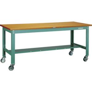 TRUSCO 中荷重作業台(300kg)HW型 1200X750XH831 φ100ウレタンキャスター付 グリーン色 ( HW-1200CU100 ) トラスコ中山(株)｜orangetool