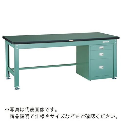 TRUSCO 中荷重作業台(2000kg)DW型 1500X750XH740 3段ワゴン付 グリーン...