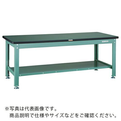 TRUSCO 中荷重作業台(2000kg)DW型 900X750XH740 全面下棚付 グリーン色 ...