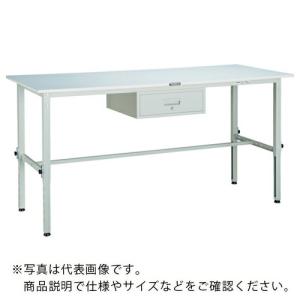 TRUSCO 軽荷重作業台高さ調節式(150kg)AEM型 1800X600XH650~950 1段引出付 ホワイト色 ( SAEM-1860F1 W ) トラスコ中山(株) (メーカー取寄)｜orangetool
