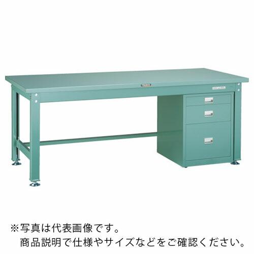 TRUSCO 中荷重作業台(2000kg)DW型 1200X750XH740 3段ワゴン付 グリーン...