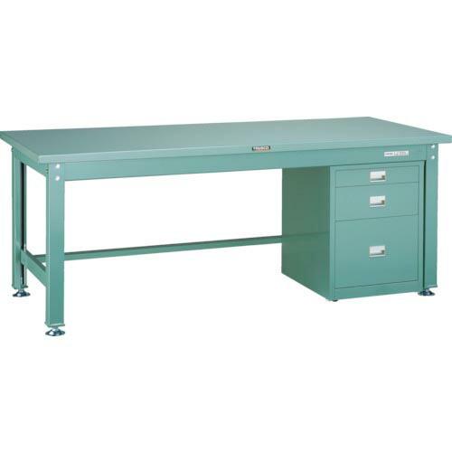 TRUSCO 中荷重作業台(2000kg)DW型 1800X750XH740 3段ワゴン付 グリーン...