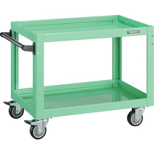 TRUSCO ツールワゴン ドルフィン 750×500 4輪自在 ウレタン車輪 ヤンググリーン ( ...