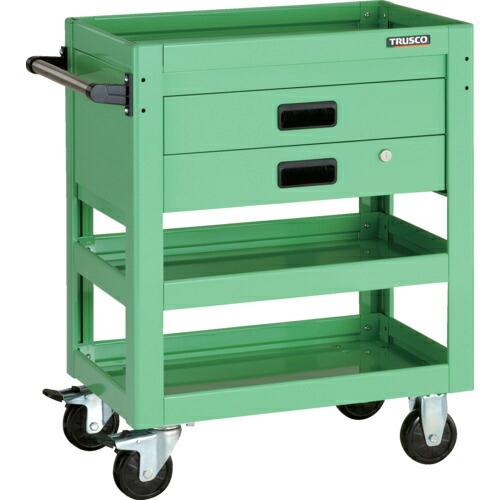 TRUSCO ツールワゴン ドルフィン 600X400 2段引出 ヤンググリーン ( DLWS-76...