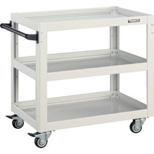 TRUSCO ツールワゴン ドルフィン 750×500 4輪自在 ウレタン車輪 ホワイト ( DLWS-773UJ-W )｜orangetool