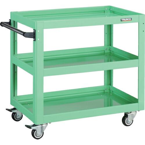 TRUSCO ツールワゴン ドルフィン 750×500 4輪自在 ウレタン車輪 ヤンググリーン ( ...