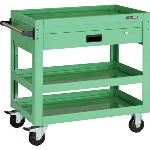 TRUSCO ツールワゴン ドルフィン 750X500 1段引出 ヤンググリーン ( DLWS-77...