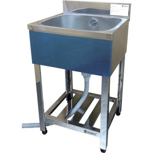 アズマ 一槽シンク(ホース付) 500×450×800 ( KP1-500 ) (株)東製作所