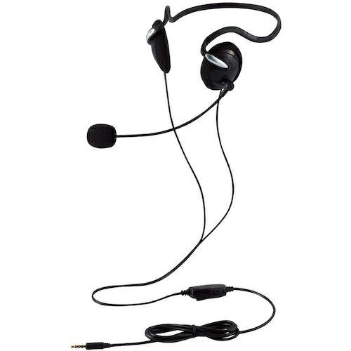 エレコム 有線ヘッドセット 両耳ネックバンド 4極 1.8m ブラック ( HS-NB03STBK ...