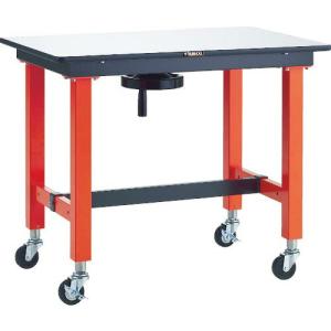 TRUSCO ハンドル昇降式作業台 車輪付 900X600XH770~970 ( TFKSS-0960C75 )｜orangetool