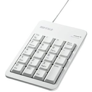 BAFFALO 有線テンキーボード Tabキー付き 簡易パッケージモデル ホワイト ( BSTK100WHZ ) (株)バッファロー｜orangetool