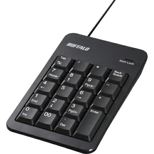 BAFFALO 有線テンキー 抗菌仕様・Tabキー付き ブラック ( BSTK120BKZ ) (株...