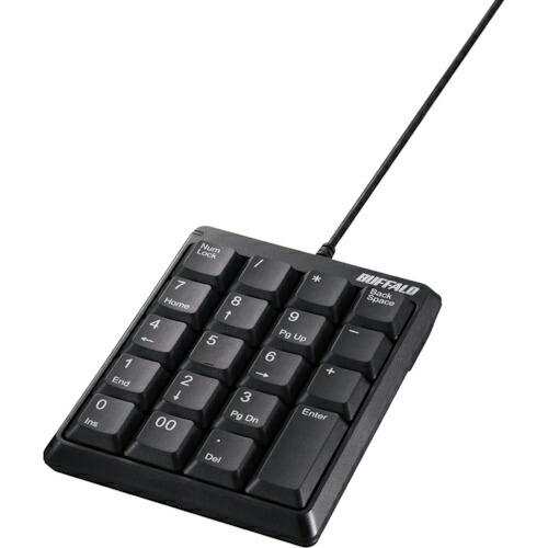 BUFFALO 有線コンパクトテンキーボード ブラック ( BSTK110BK ) (株)バッファロ...