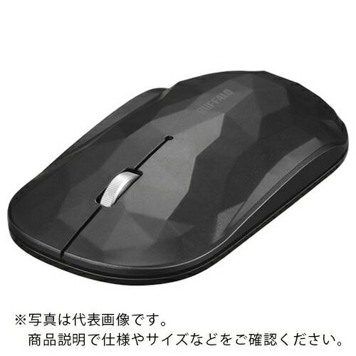 BAFFALO 薄型 3ボタン Bluetooth BlueLEDマウス ジオメトリー ブラック (...
