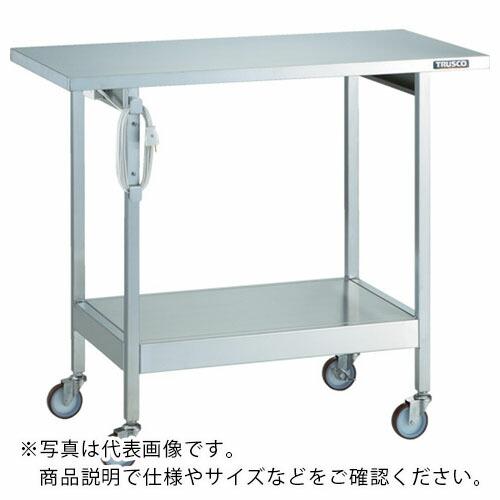 TRUSCO ステンレス製ワゴン ステンレスラボキャリー(SUS304) 平テーブル 折畳式天板 1...