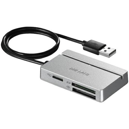 BAFFALO USB2.0 マルチカードリーダー/ライター スタンダードモデル シルバー ( BS...