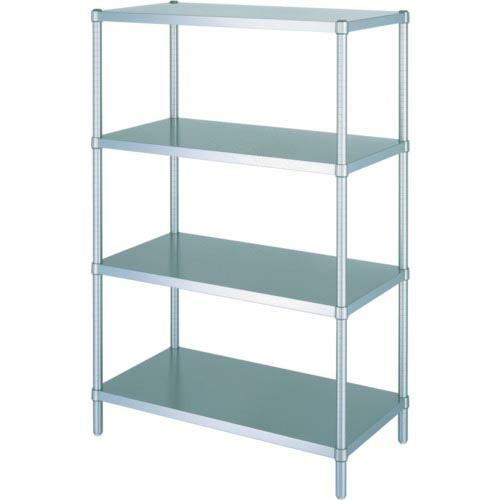 シンコー ステンレスラック(ベタ棚タイプ)4段 RB4型 SUS430 1188×438×1800 ...