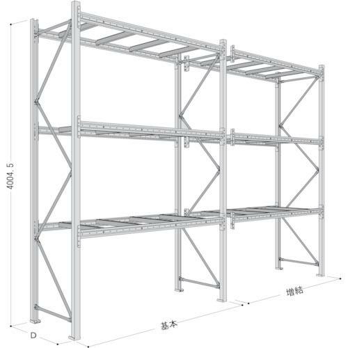NF パレットラック 2ton用連結 奥行800×高さ4000×有効間口2500mm 最大積載量60...