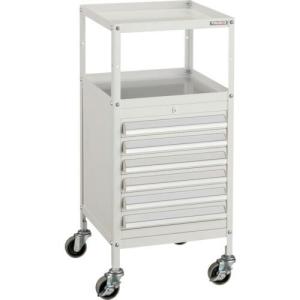 TRUSCO ミニキャビネットワゴン400X440X880LVR-421付 ホワイト ( MCW-421W ) トラスコ中山(株)｜orangetool