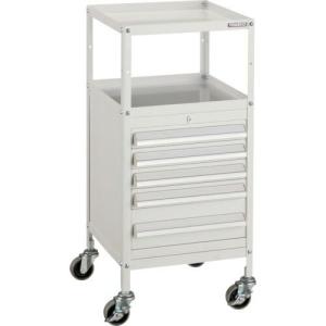 TRUSCO ミニキャビネットワゴン400X440X880LVR-423付 ホワイト ( MCW-423W ) トラスコ中山(株)｜orangetool