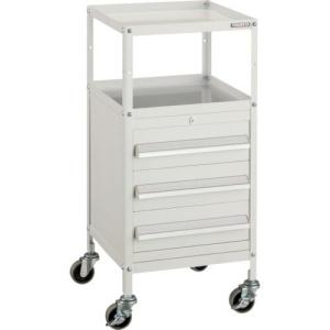 TRUSCO ミニキャビネットワゴン400X440X880LVR-424付 ホワイト ( MCW-424W ) トラスコ中山(株)｜orangetool