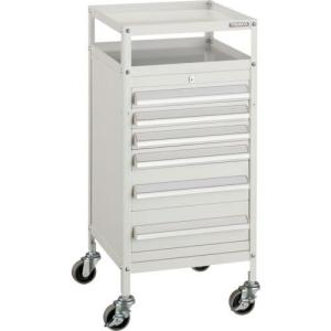 TRUSCO ミニキャビネットワゴン400X440X880LVR-541付 ホワイト ( MCW-541W ) トラスコ中山(株)｜orangetool