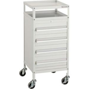 TRUSCO ミニキャビネットワゴン400X440X880LVR-542付 ホワイト ( MCW-542W ) トラスコ中山(株)｜orangetool