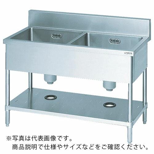 マルゼン ニ槽シンク1200×450×800(ホース付) ( BS2124 ) (株)マルゼン