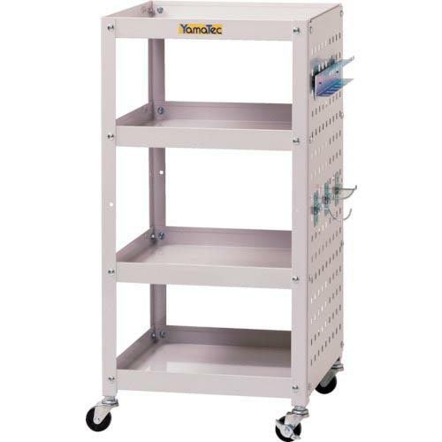 ヤマテック コンビニワゴン 片面パネル・フック付き4段タイプW400×D400×H810mm パール...