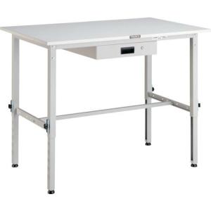 TRUSCO 軽荷重作業台高さ調節式(150kg)AEM型 1200X7500XH650~950 薄型1段引出付 ホワイト色 ( AEM-1200UDK1 W ) トラスコ中山(株) (メーカー取寄)｜orangetool