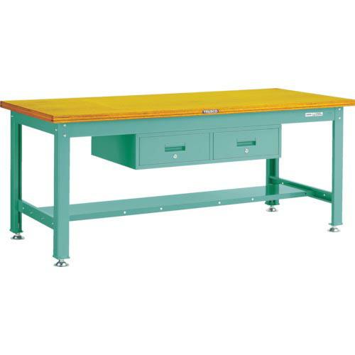 TRUSCO 中荷重作業台(2000kg)DW型 1800X750XH740 2列引出付 グリーン色...