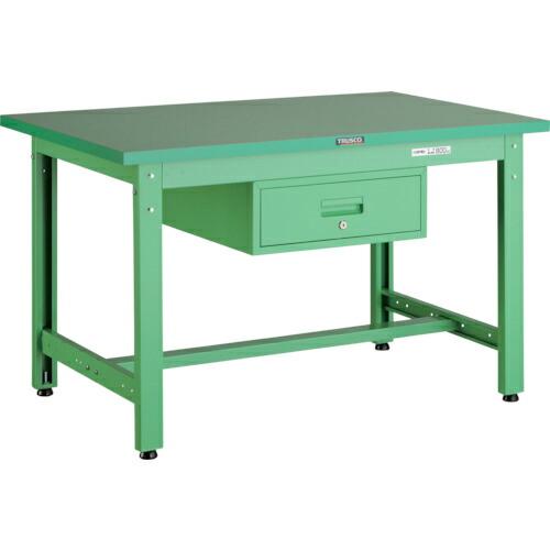 TRUSCO 中荷重作業台(800kg)GW型 1200X750XH740 1段引出付 ヤンググリー...