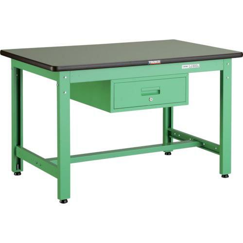 TRUSCO 中荷重作業台(800kg)GW型 900X600XH740 1段引出付 ヤンググリーン...