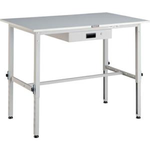 TRUSCO 軽荷重作業台高さ調節式(150kg)AEM型 1200X750XH650~950 薄型1段引出付 ホワイト色 ( RAEM-1200UDK1 W ) トラスコ中山(株) (メーカー取寄)｜orangetool