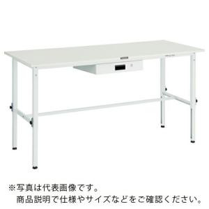 TRUSCO 軽荷重作業台高さ調節式(150kg)AEM型 1500X750XH650~950 薄型1段引出付 ホワイト色 ( RAEM-1500UDK1 W ) トラスコ中山(株) (メーカー取寄)｜orangetool
