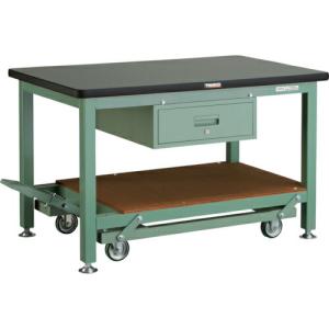 TRUSCO 重荷重作業台移動式(3000kg)TWC型 1200X750XH740 1段引出付 グリーン色 ( RTWC-1200F1 ) トラスコ中山(株) (メーカー取寄)｜orangetool