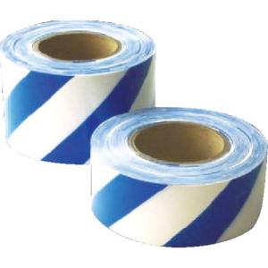 日東エルマテ 危険標示テープ シマ模様 60mm×50m ブルー/ホワイト(両面印刷) ( DM7 ) 日東エルマテリアル(株)｜orangetool