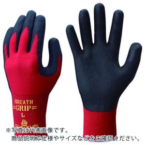 SHOWA ニトリルゴム背抜き手袋 NO380R ブレスグリップtypeR レッド Mサイズ ( NO380R-MR )｜orangetool