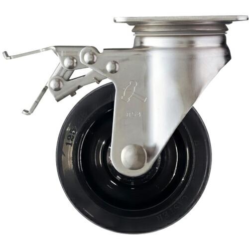 ハンマー トータルロック SUS 自在 SP付 ゴム車(ローラーベアリング) 125mm ( 315...
