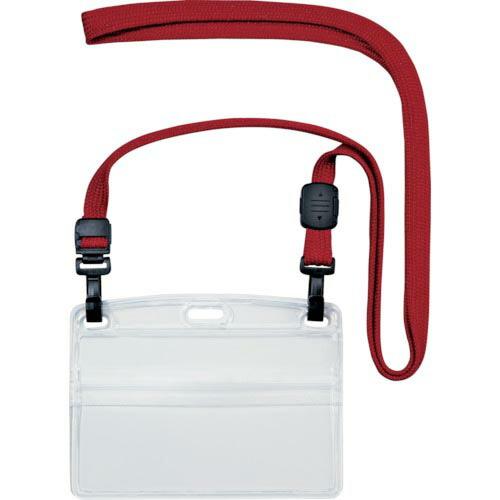 OP 吊り下げ名札 ダブルフック式ヨコ名刺 10枚 赤 ( NL-1-RD ) オープン工業(株)