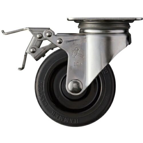 ハンマー トータルロック SUS 自在 SP付 ゴム車(ローラーベアリング) 100mm ( 315...