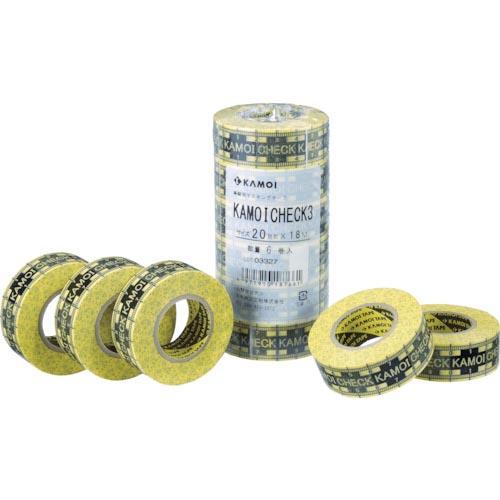 カモ井 マスキングテープ車両塗装用 CHECK3 幅20mm×長さ18m 厚さ0.09mm イエロー...