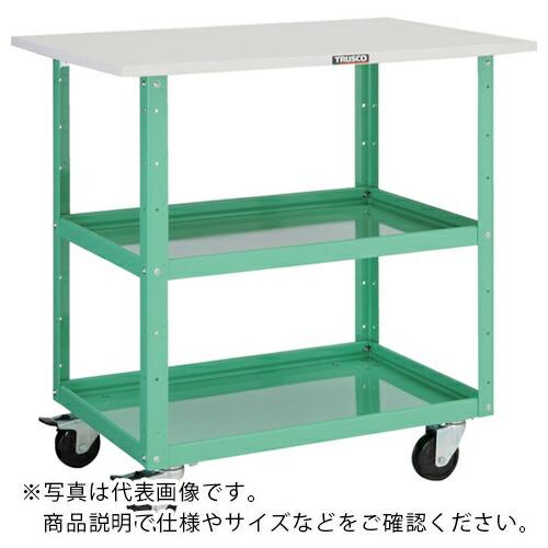 TRUSCO ツールワゴン イーグルワゴン 750X500 天板付 ウレタン4輪自在 ヤンググリーン...