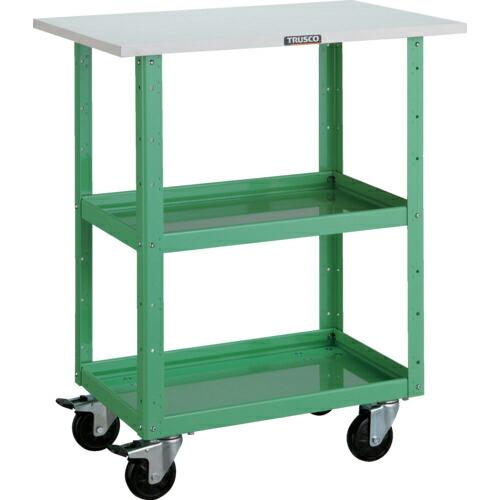 TRUSCO ツールワゴン イーグルワゴン 600×400×H900 天板付 4輪自在 ヤンググリー...