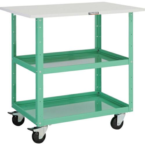 TRUSCO ツールワゴン イーグルワゴン 750×500×H900 天板付 4輪自在 ヤンググリー...